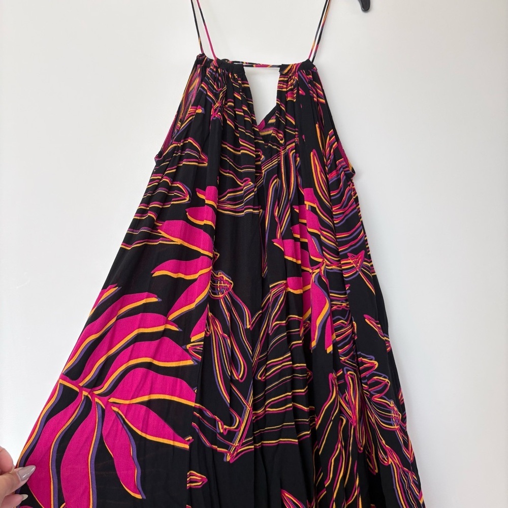 Ava Sky Maxi Dress with thin straps & pockets